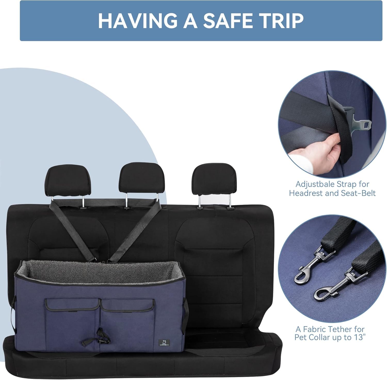 A4Pet dog car seat reversible cushion adapts for winter warmth and summer coolness