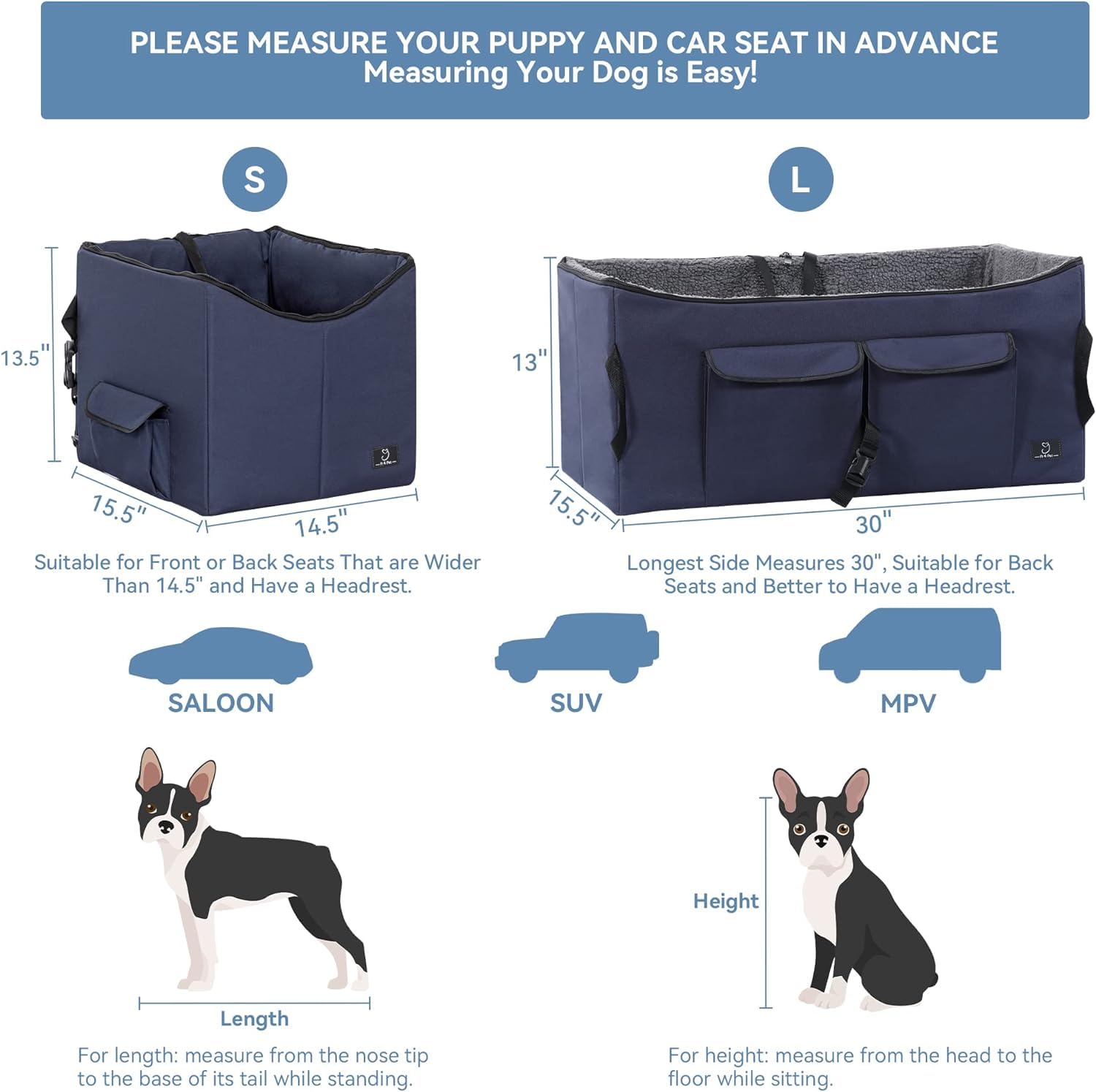 A4Pet dog car seat storage pockets keep toys and treats within reach