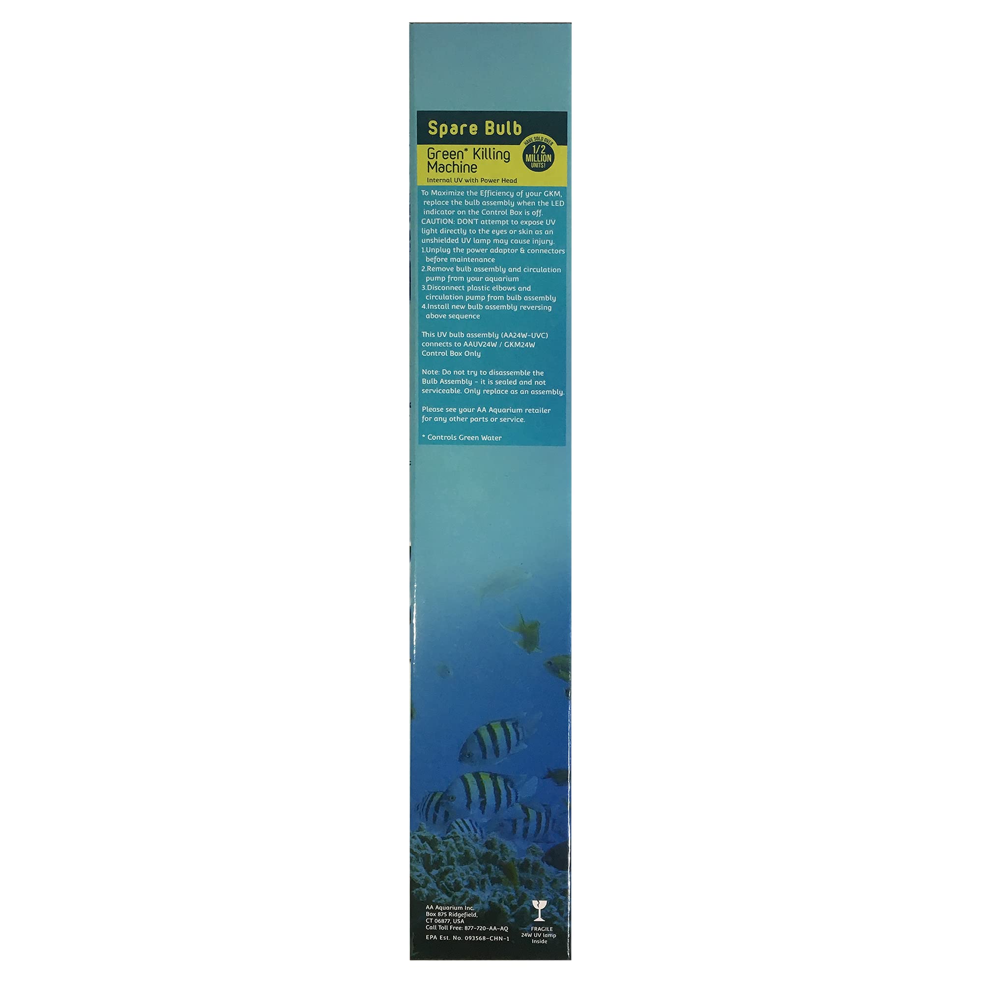 AA Aquarium GKM24W UV bulb installation demo showing no-tools change