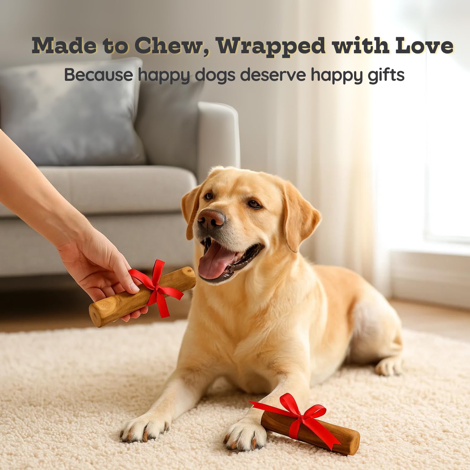AASPIRE PETS coffee wood chew, promotes healthy chewing habits as part of daily routine.