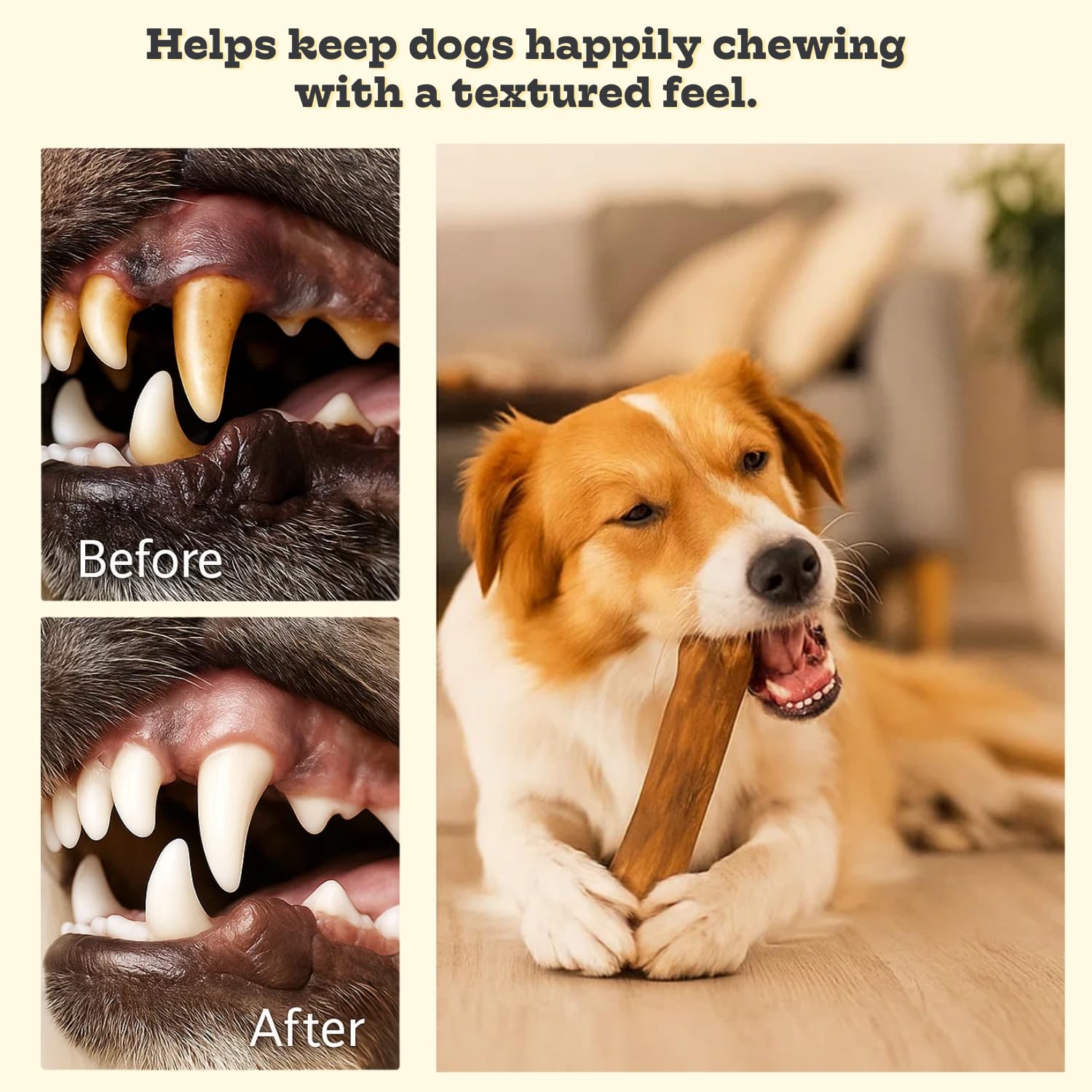 AASPIRE PETS durable chew stick resists splintering, suitable for regular aggressive chewers.