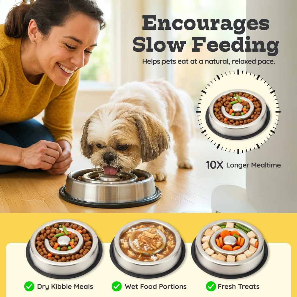 AASPIRE PETS non-slip base keeps the bowl steady during meals.