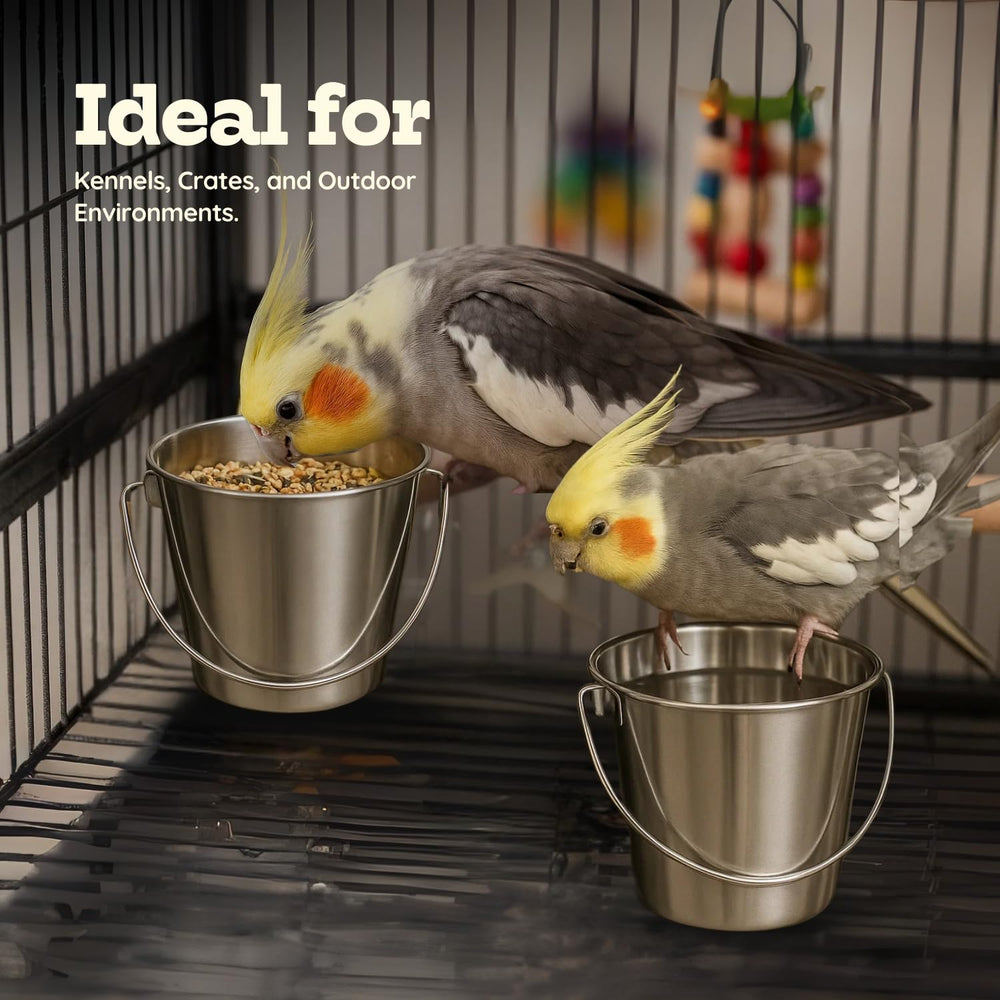 AASPIRE PETS outdoor-use bucket resists rust with long-lasting stainless steel