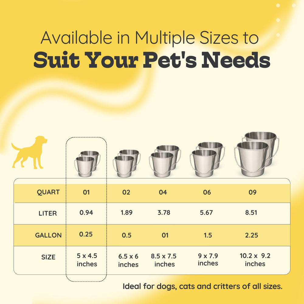 AASPIRE PETS compact 1-quart bucket suits small birds, cats, and dogs