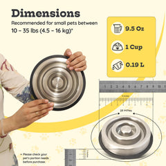 AASPIRE PETS stainless steel dish offers durable, rust-resistant feeding surface.