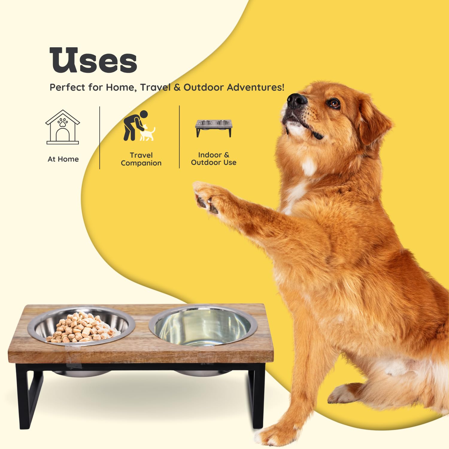 AASPIRE PETS 64oz stainless steel bowls offer ample capacity for meals.