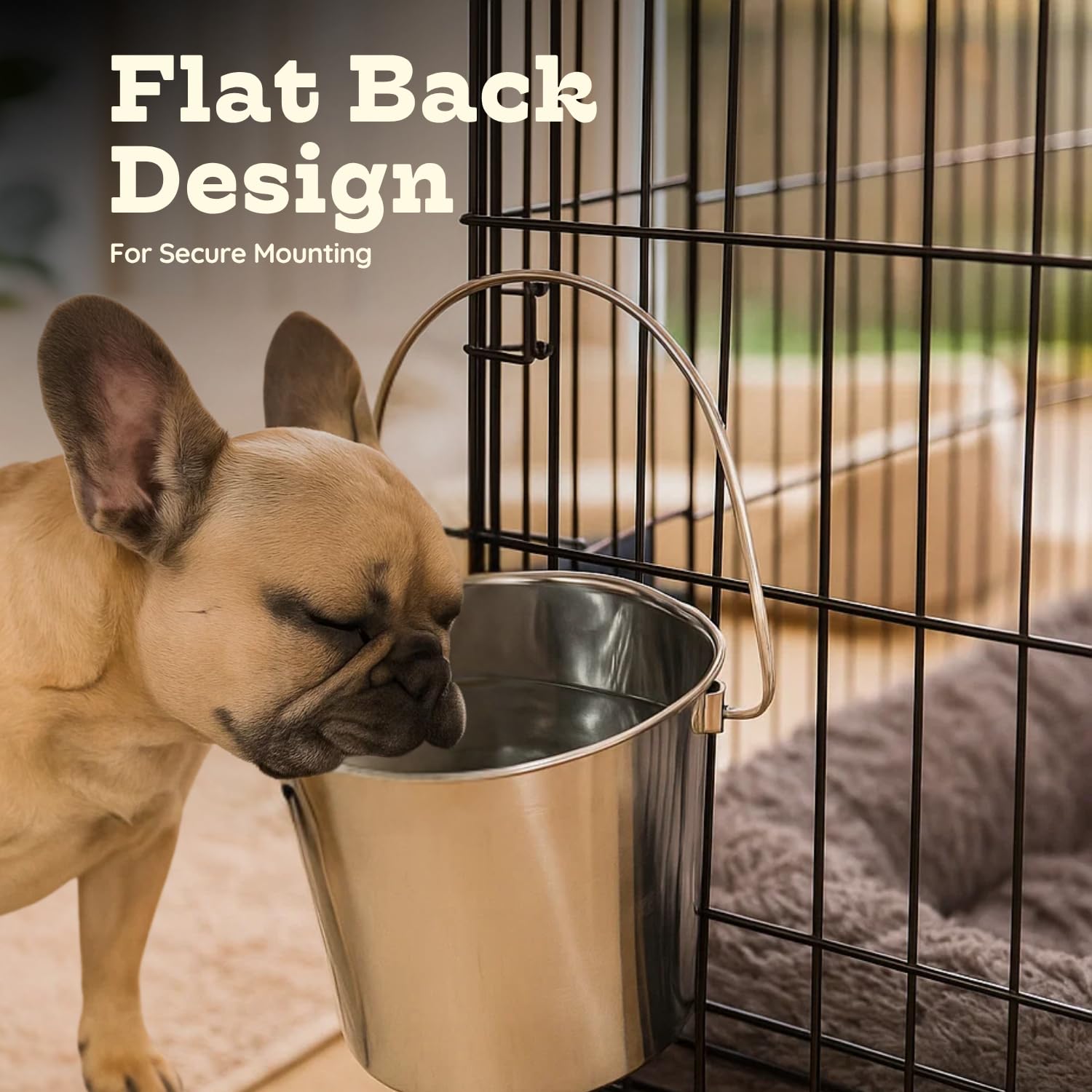 AASPIRE PETS sturdy metal handle for hanging or carrying during travel.