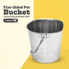 AASPIRE PETS stainless steel bucket highlights durable, rust-resistant construction.