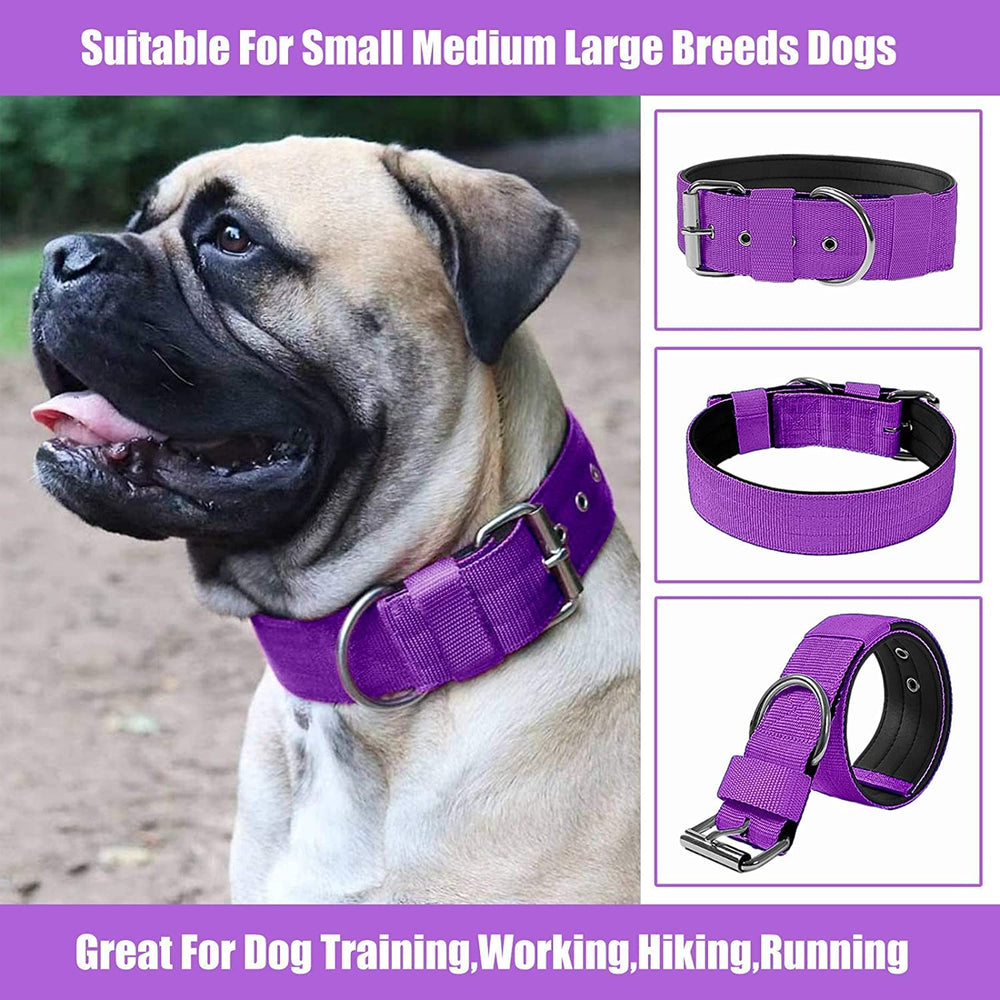 AaufiLux heavy-duty tactical dog collar odorless neoprene coating for easy cleaning.