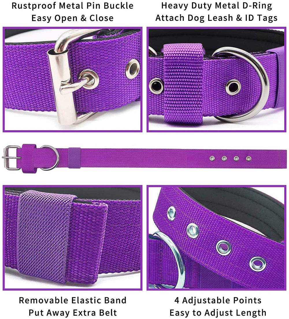 AaufiLux heavy-duty tactical dog collar neoprene lining provides comfort and skin protection.