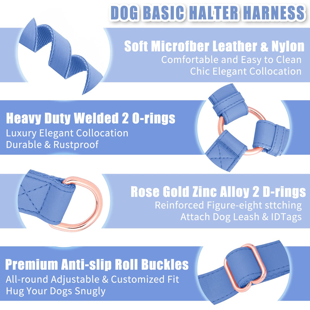 AaufiLux no pull harness with rose-gold buckle detail highlighting premium durability.