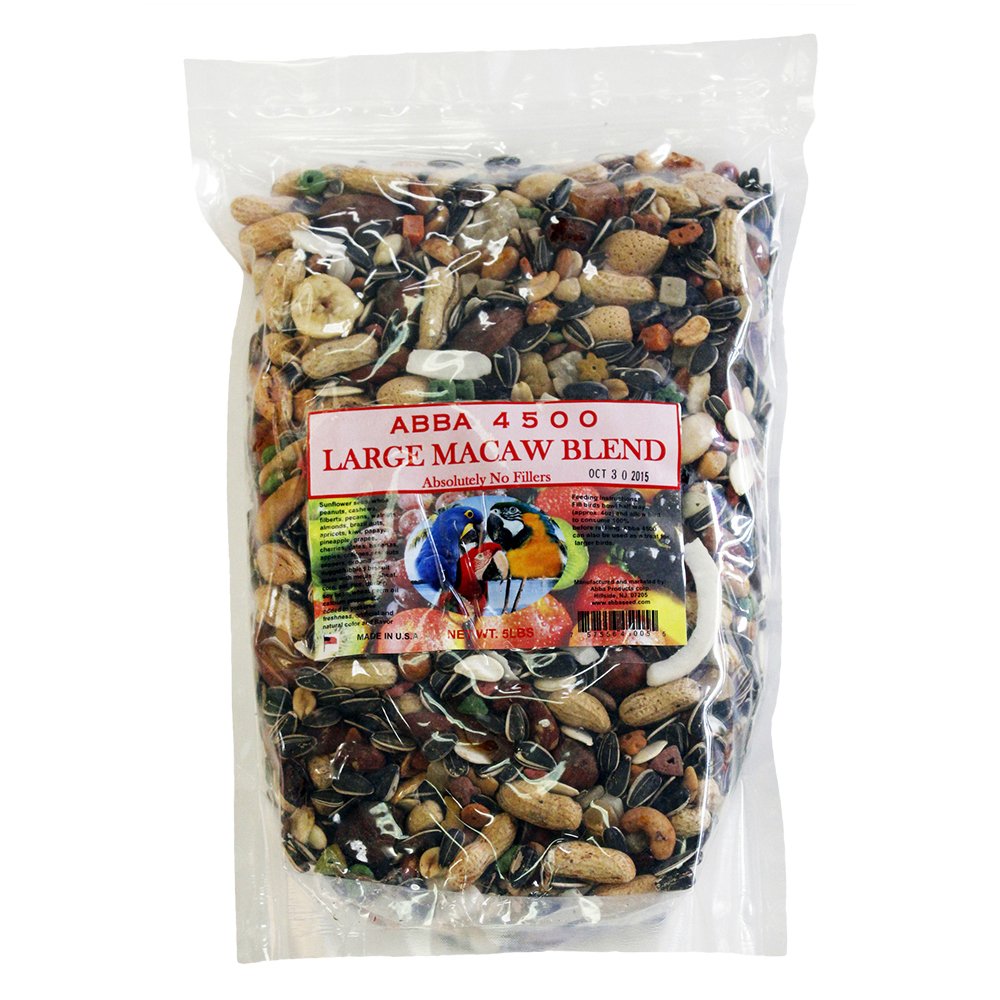 ABBA 4500 Macaw Blend bag preserves freshness for large parrots.