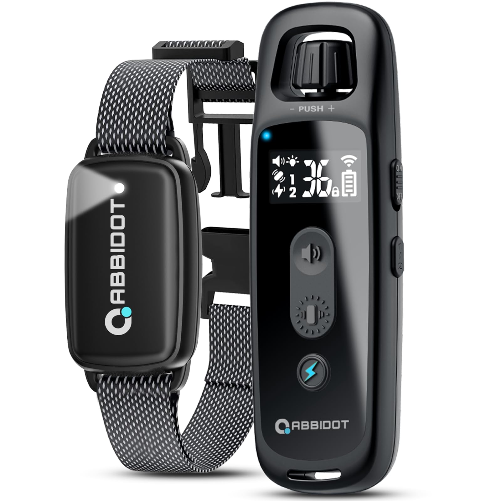 ABBIDOT dog shock collar remote enables precise training control during outdoor sessions.