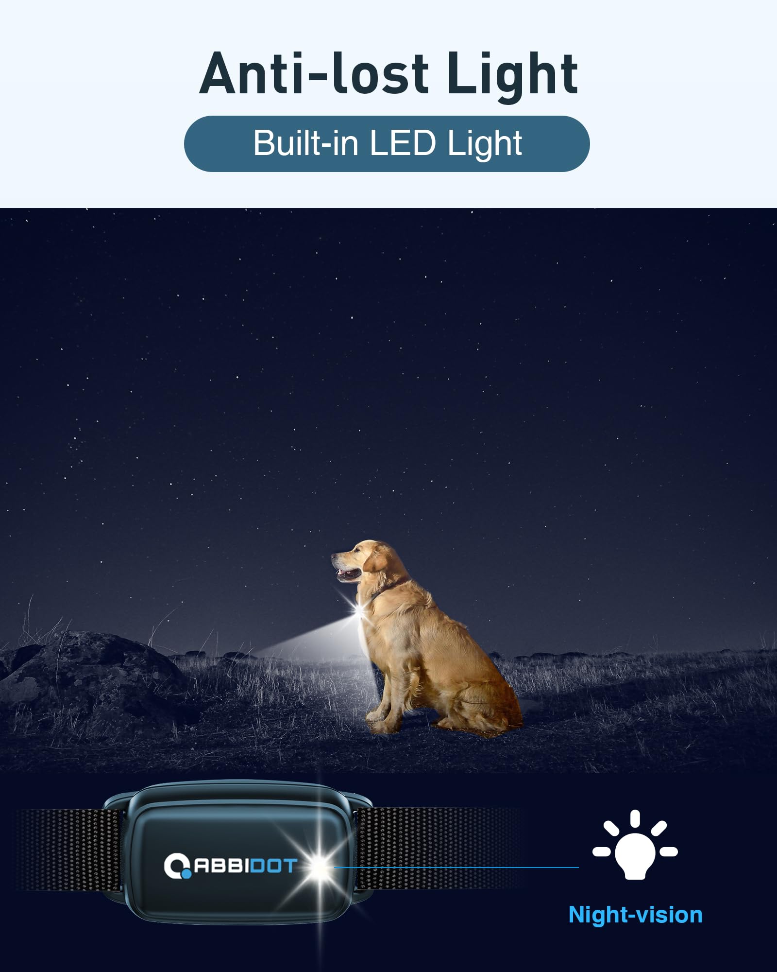 ABBIDOT training modes display with sounds, vibrations, and shocks.