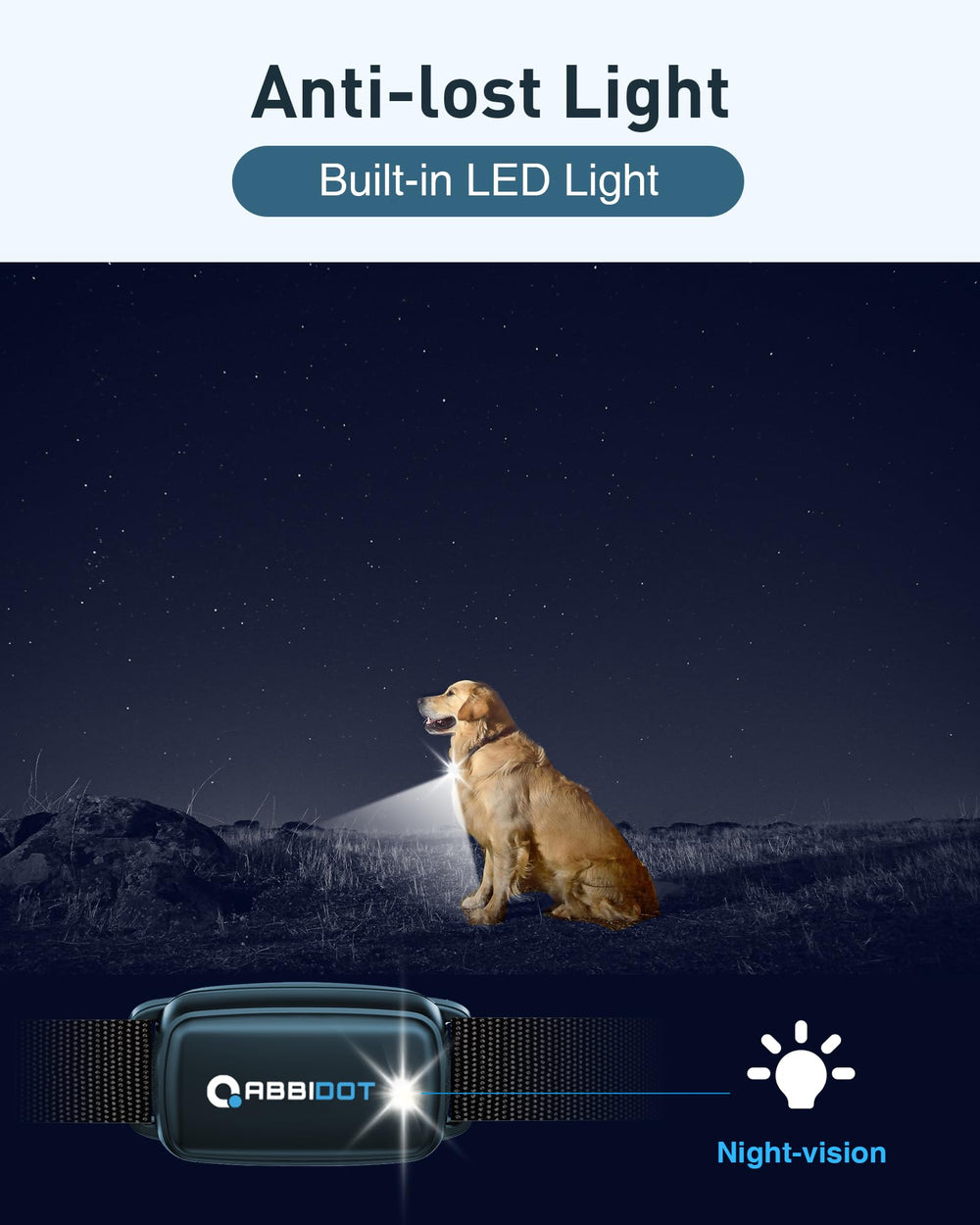ABBIDOT training modes display with sounds, vibrations, and shocks.