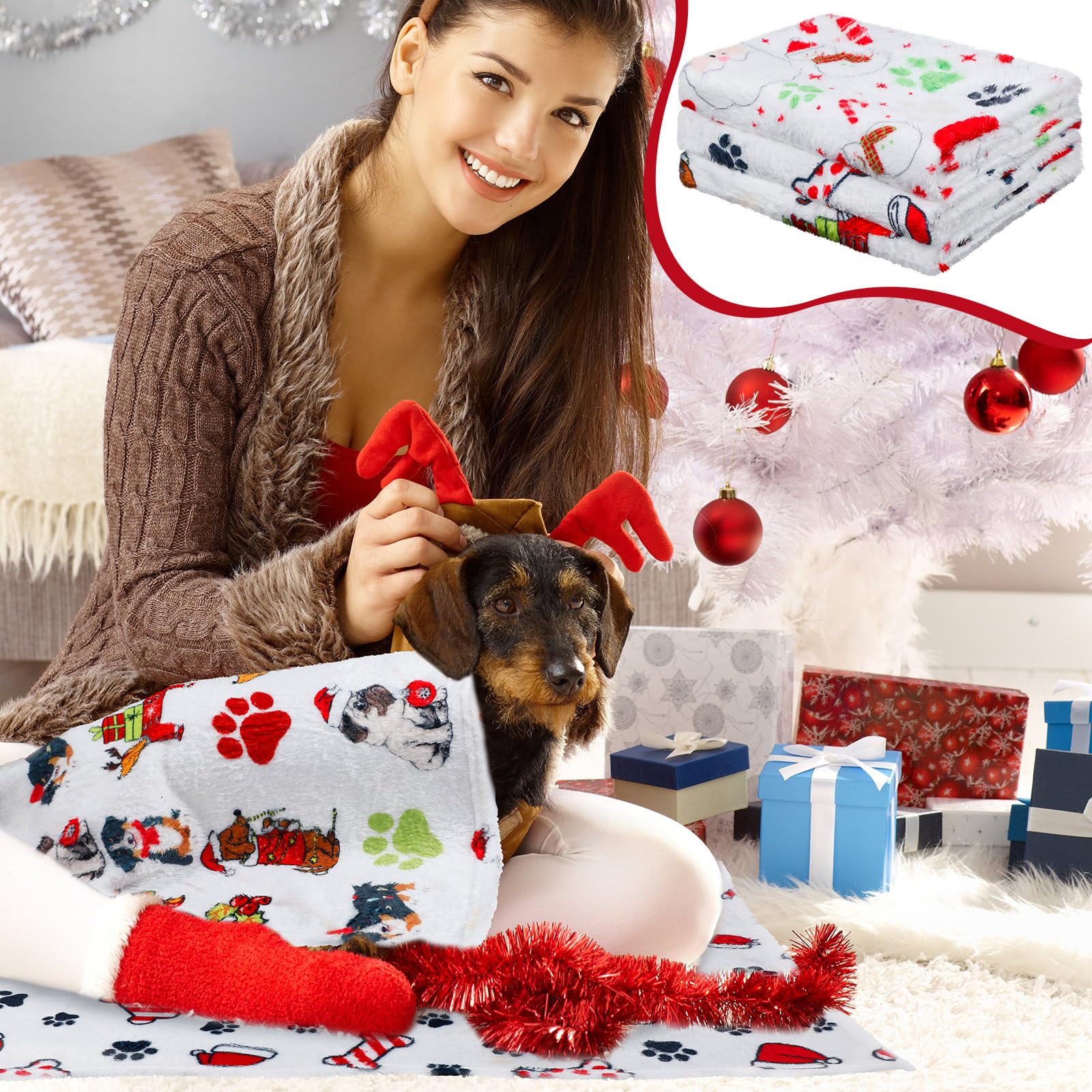 Abbylike dog blanket on sofa shows easy decor integration