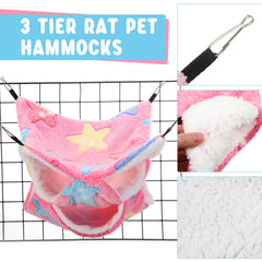 Abbylike 3-tier rat hammock closeup shows plush coral velvet comfort