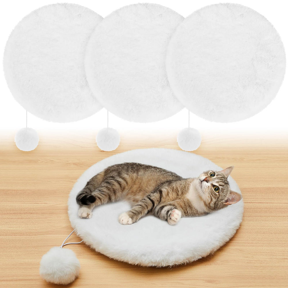 Abbylike 3-pack round bed cushions for pets providing cozy, washable comfort.