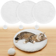Abbylike 3-pack round bed cushions for pets providing cozy, washable comfort.