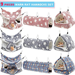 Abbylike 3-tier rat hammock in pink provides colorful climb-and-snuggle spot