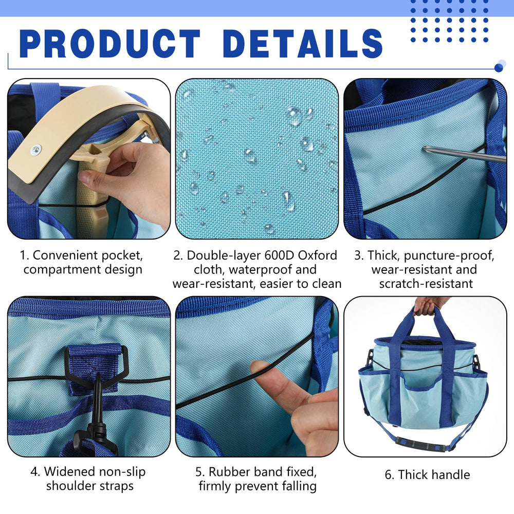 Abbylike blue grooming kit in use keeps essentials within reach on the go.