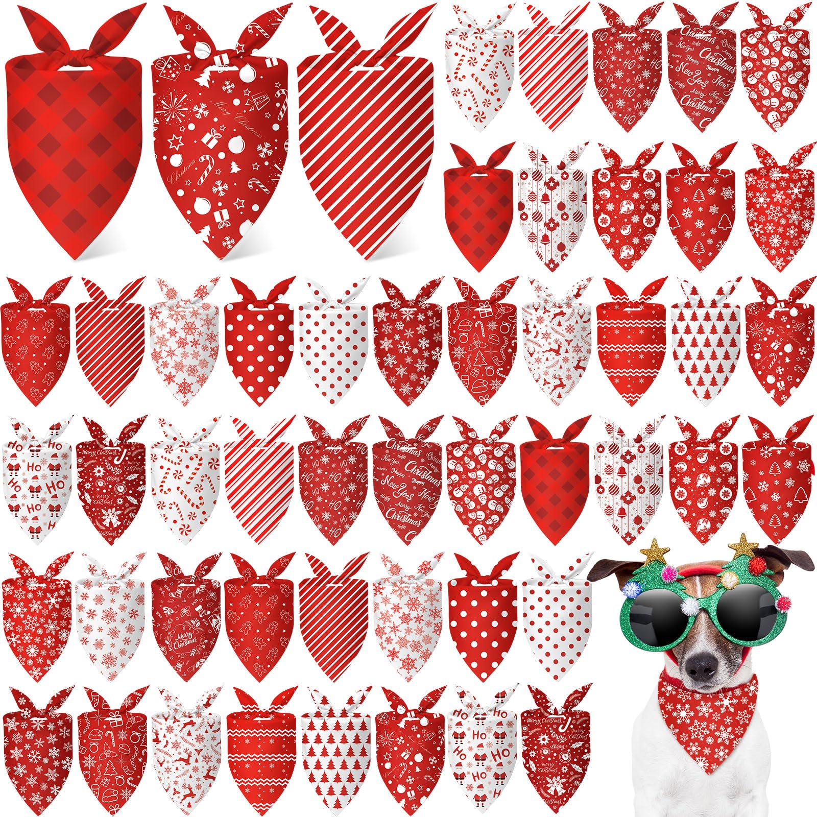 Abbylike Christmas dog bandana Santa pattern for festive photo props