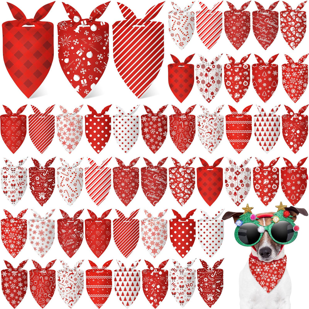 Abbylike Christmas dog bandana Santa pattern for festive photo props