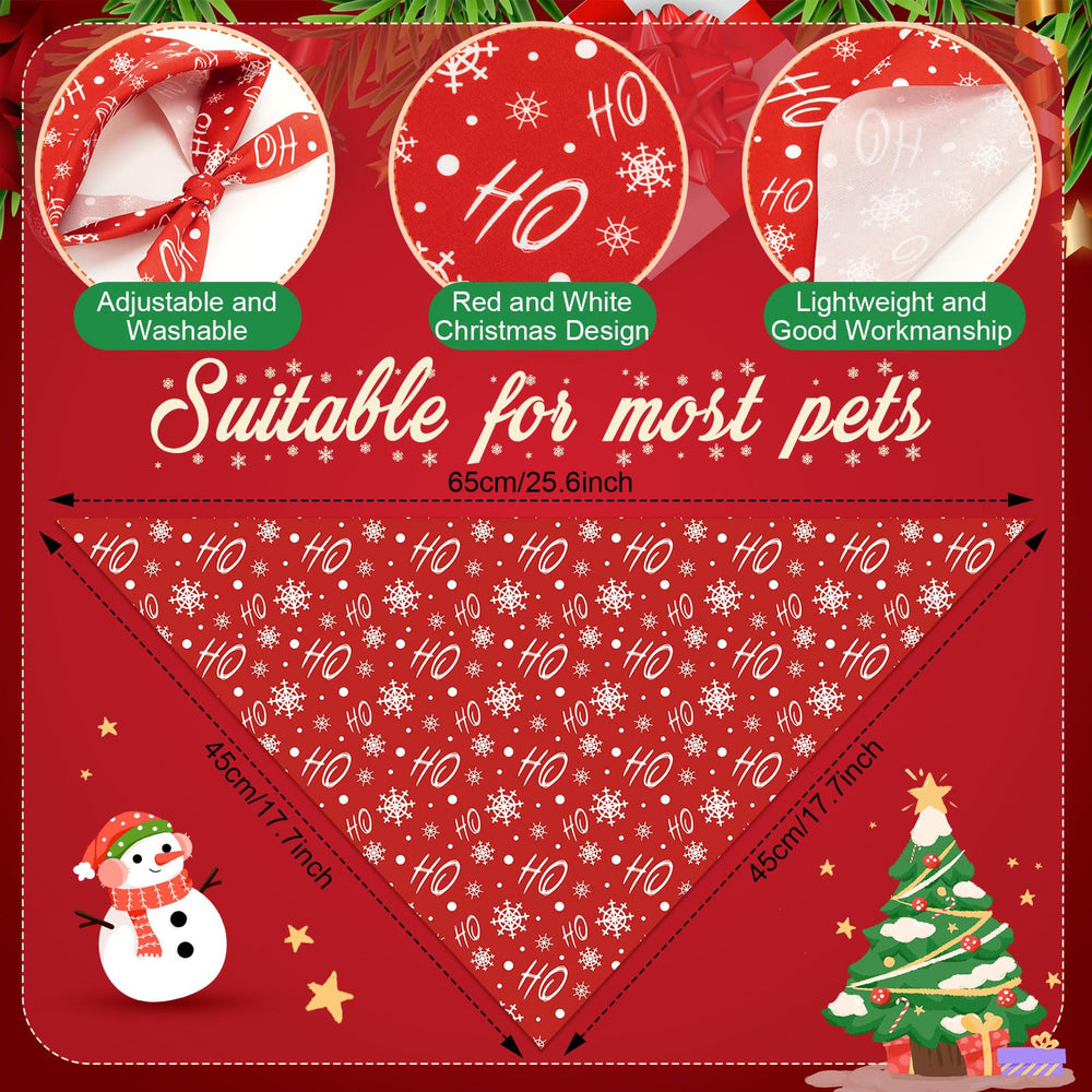 Abbylike Christmas dog bandana snowflake pattern enhances cute photos