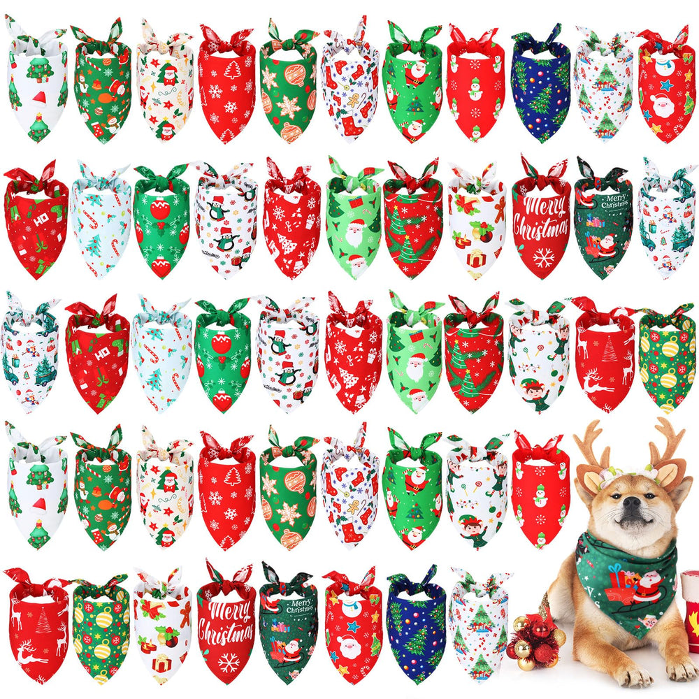 Abbylike Christmas dog bandanas 50pc pack for festive styling and quick outfit changes