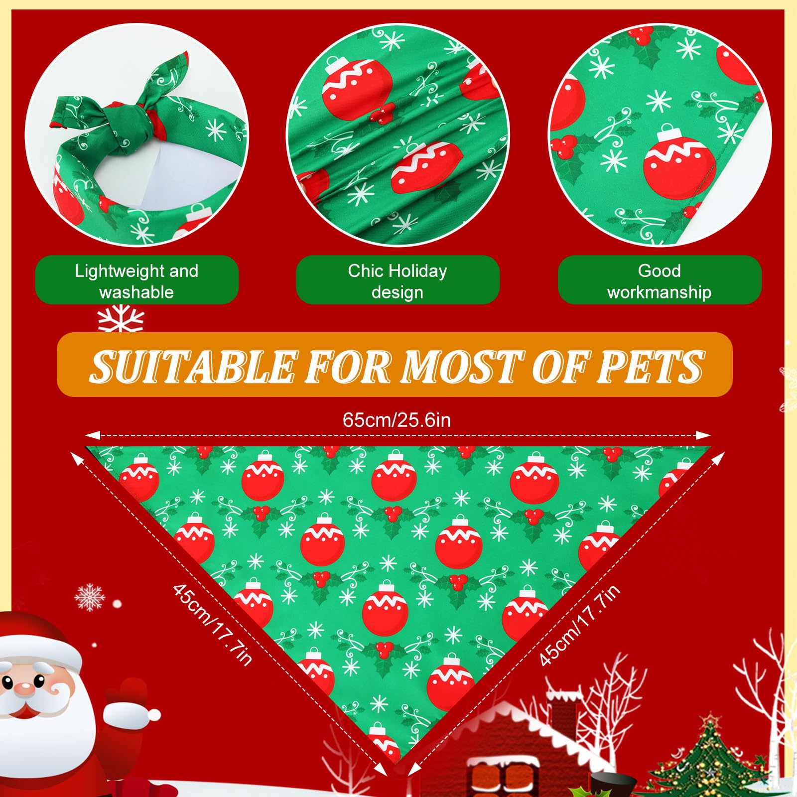 Abbylike Christmas tree snowflake design bandana on pup during photos