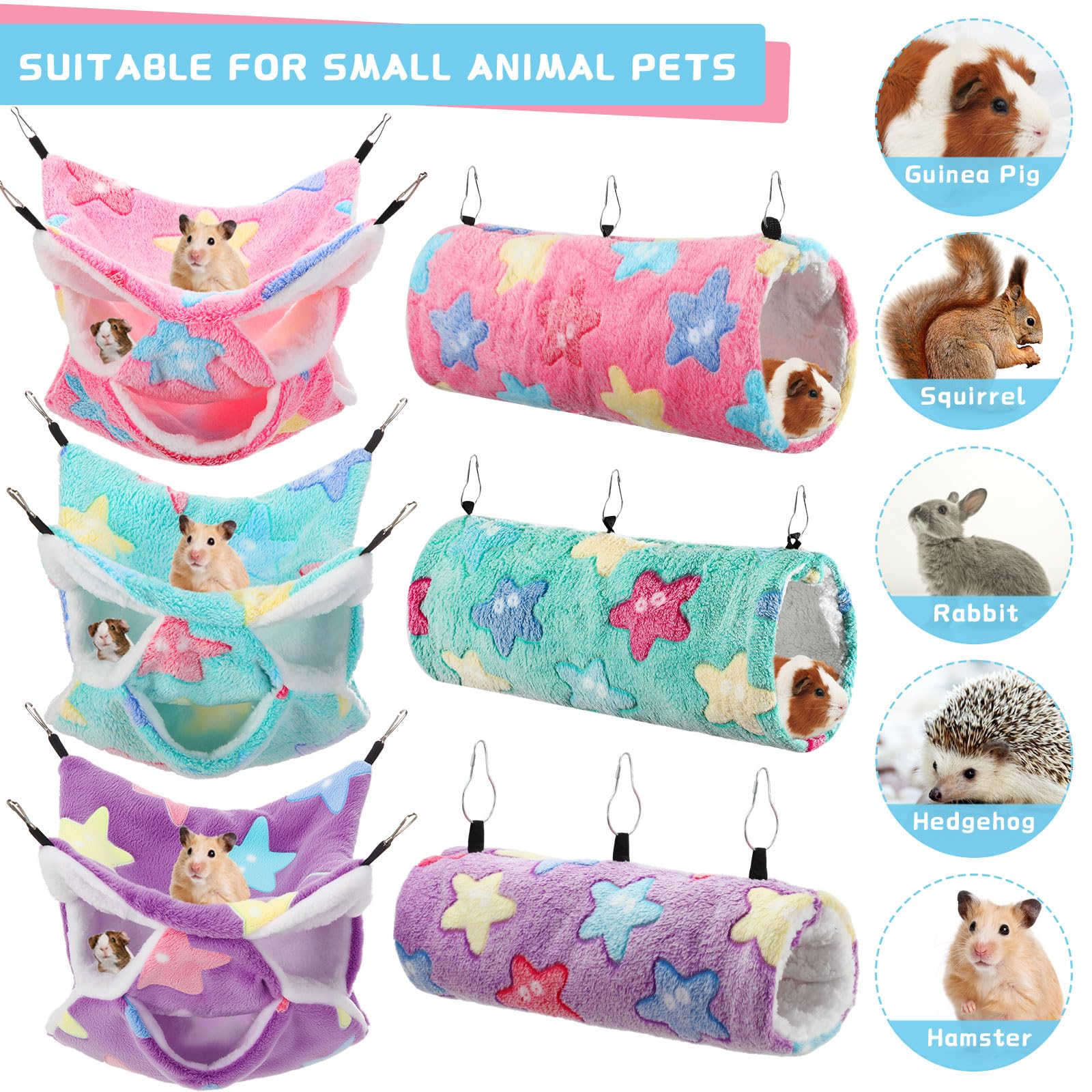 Abbylike colorful pet hammocks in cage add playful enrichment
