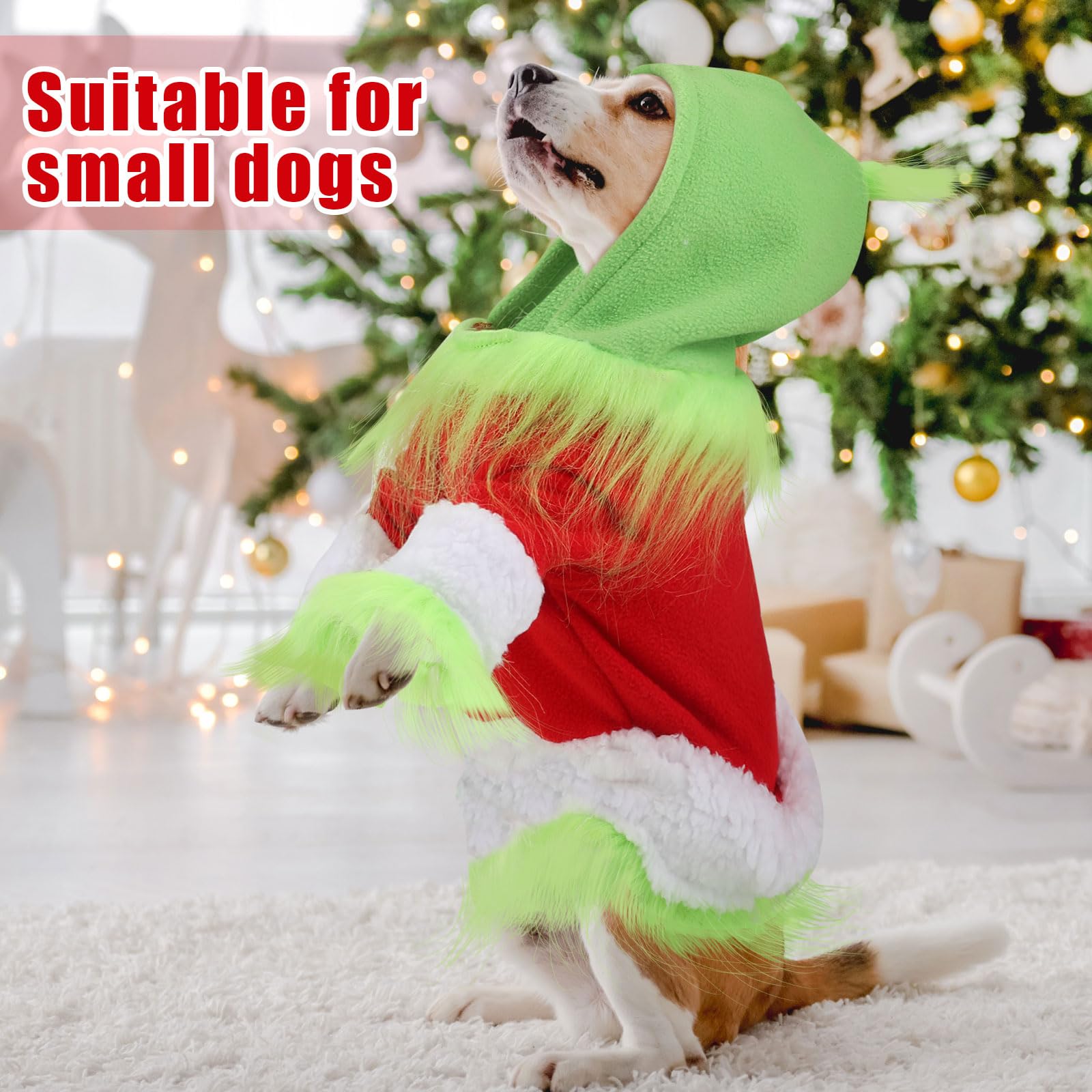 Abbylike dog Christmas outfit wearing with comfortable four-leg holes