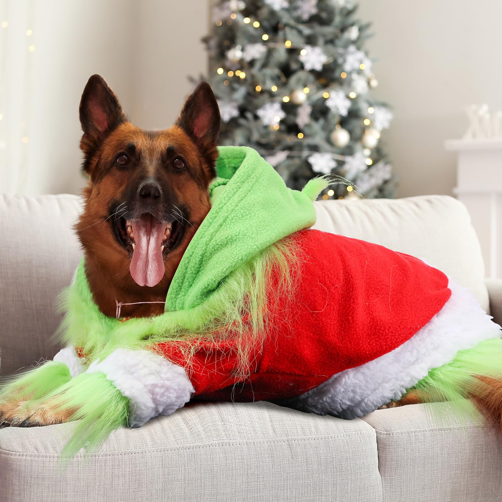 Abbylike dog Christmas outfit size XL label aids accurate fit
