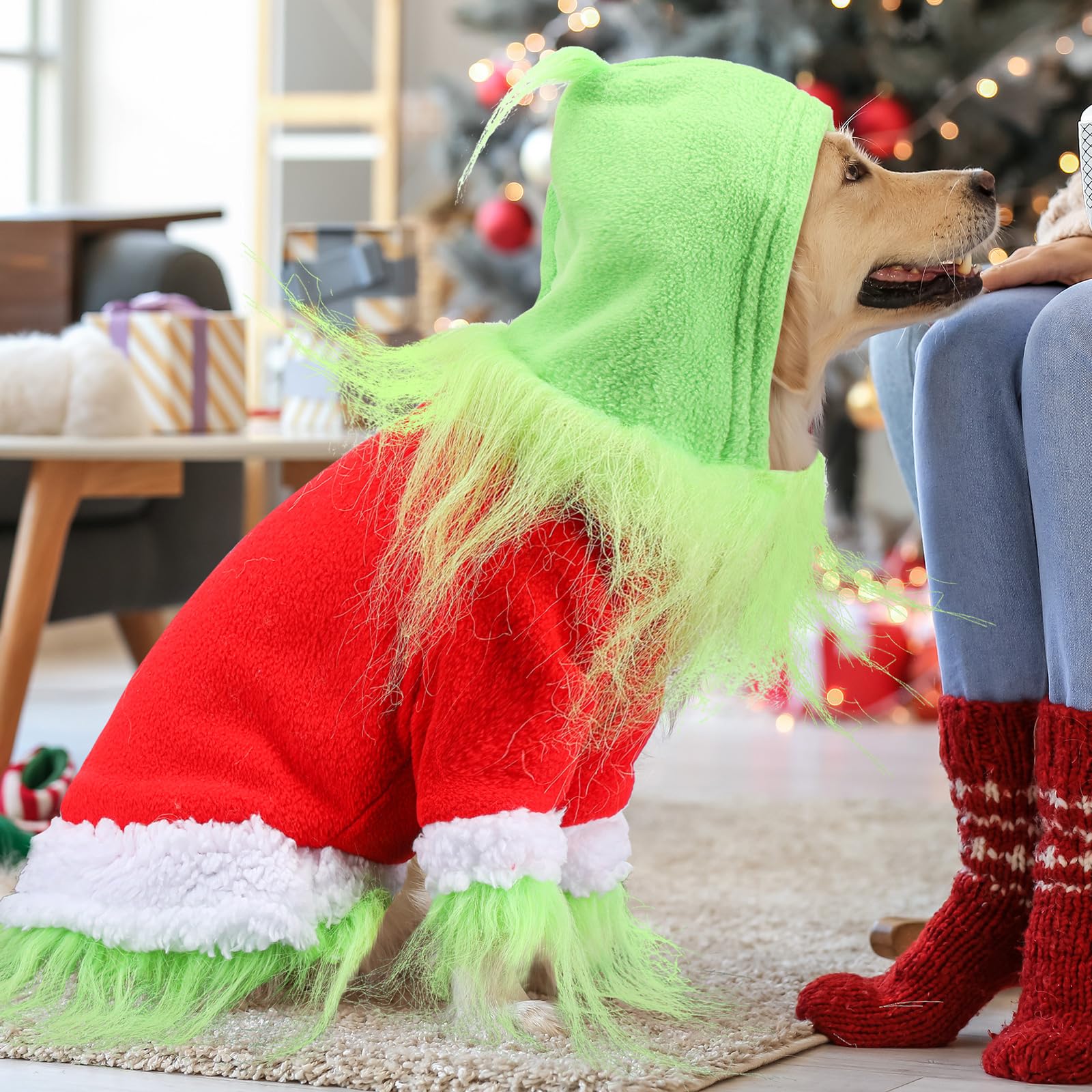 Abbylike dog Christmas outfit with easy-closure tape for quick dressing