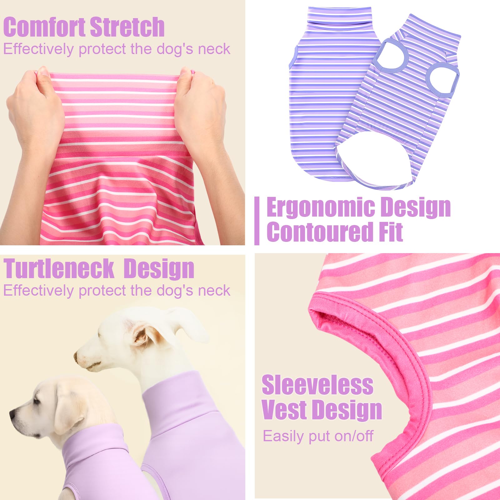 Abbylike high-neck design on dog sweaters protects the neck while staying comfortable.