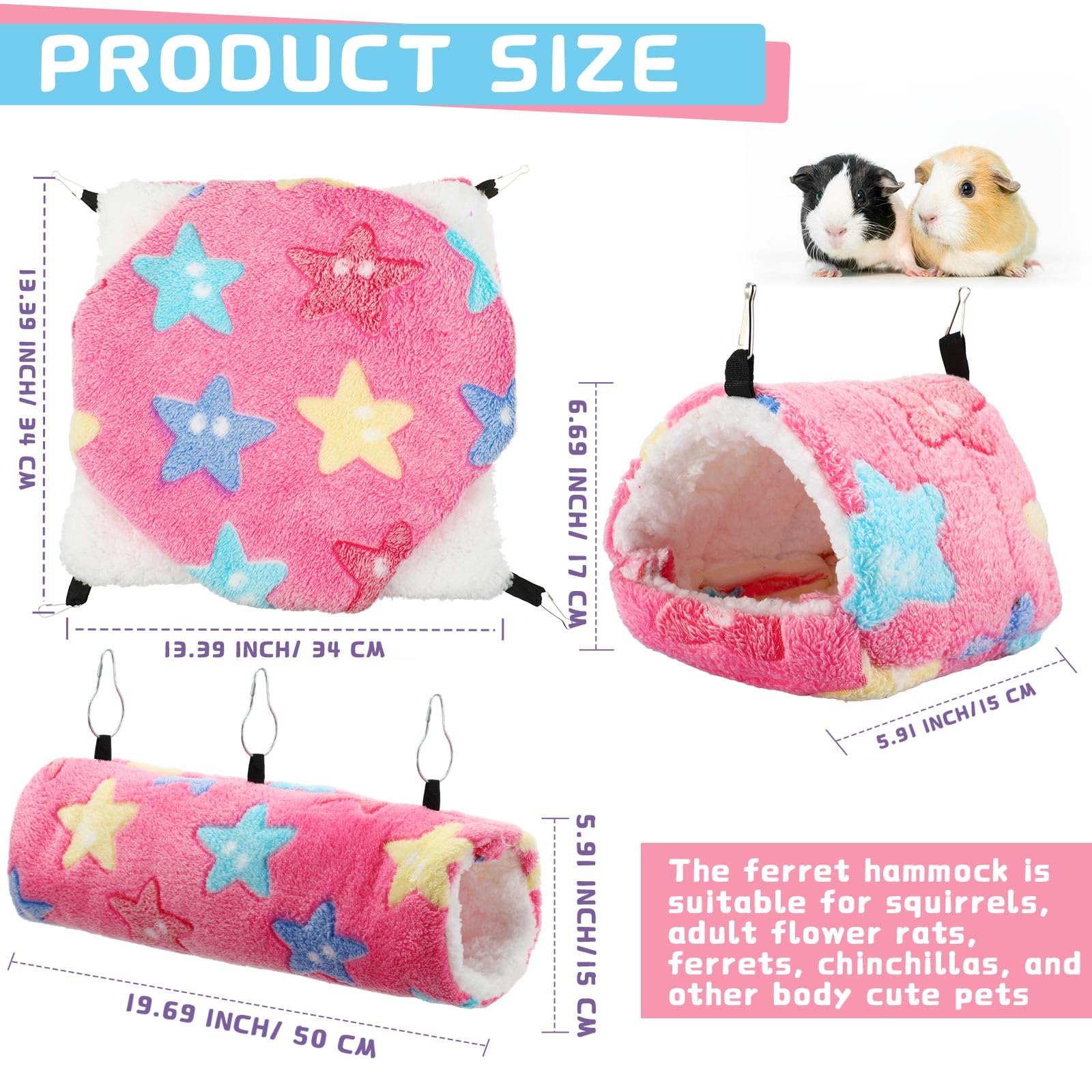 Abbylike ferret tunnel hammock shows multi-use play and lounging.