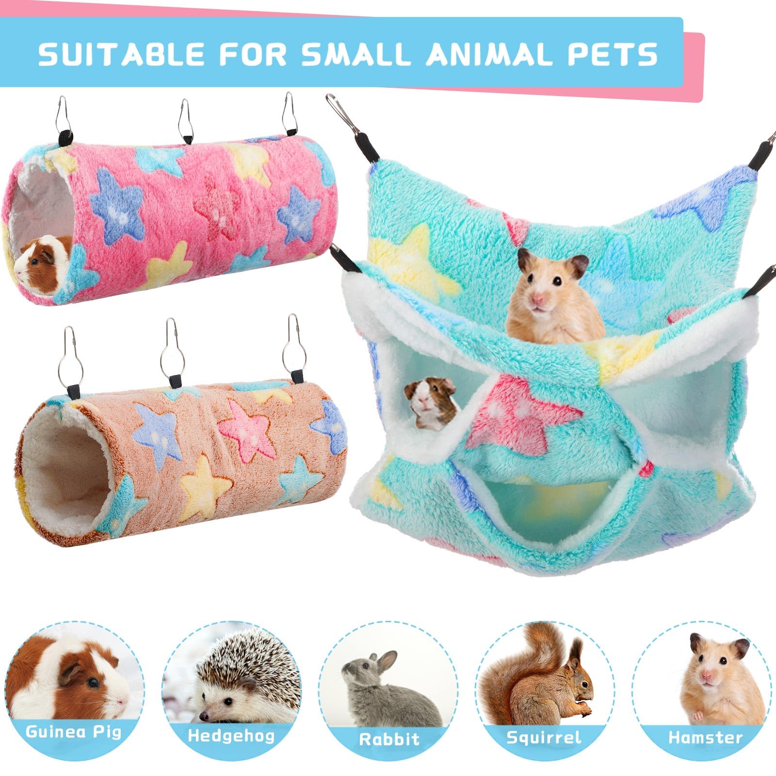 Abbylike guinea-pig hide bed provides safe soft nesting space.