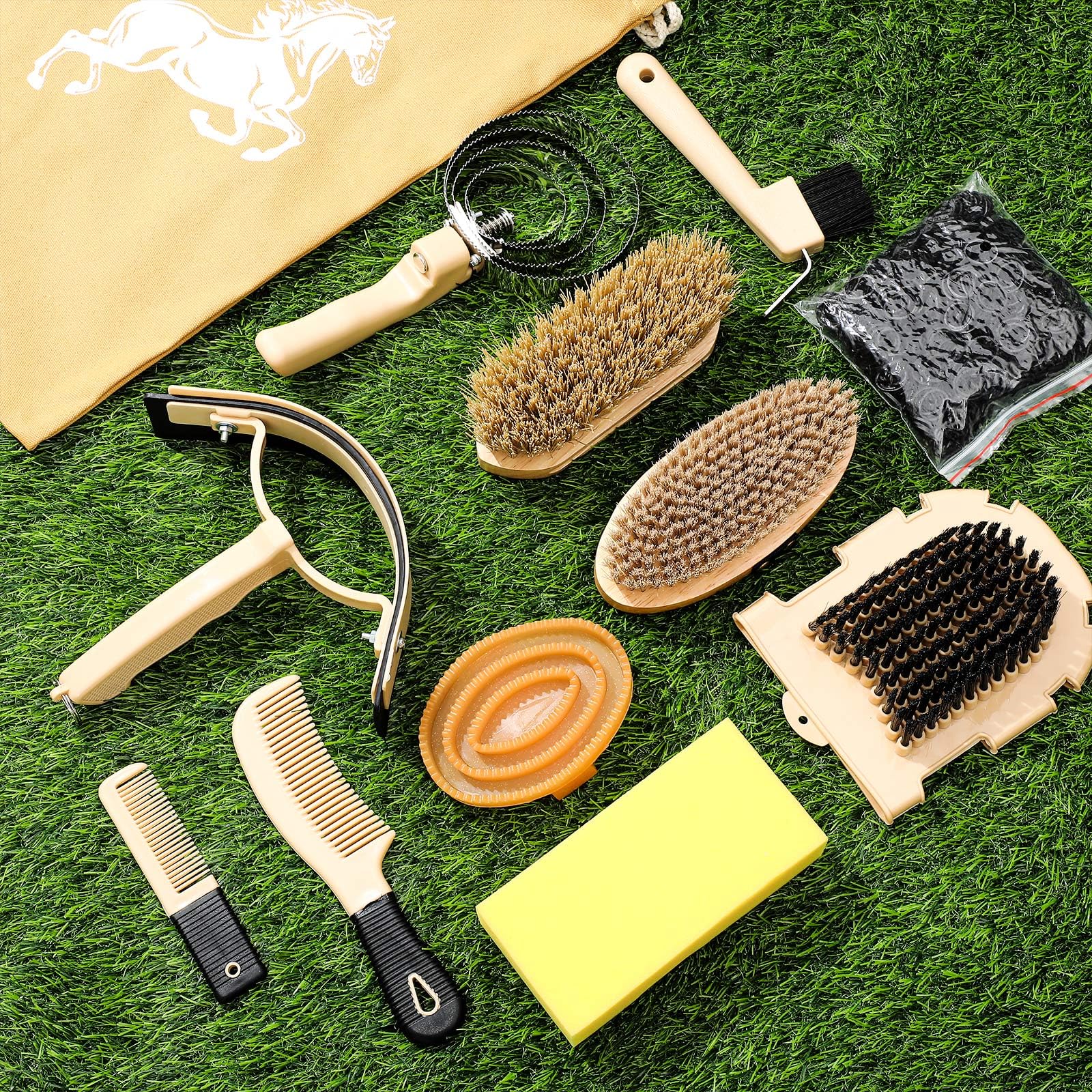 Abbylike hoof pick with brush cleans hooves and supports hoof care