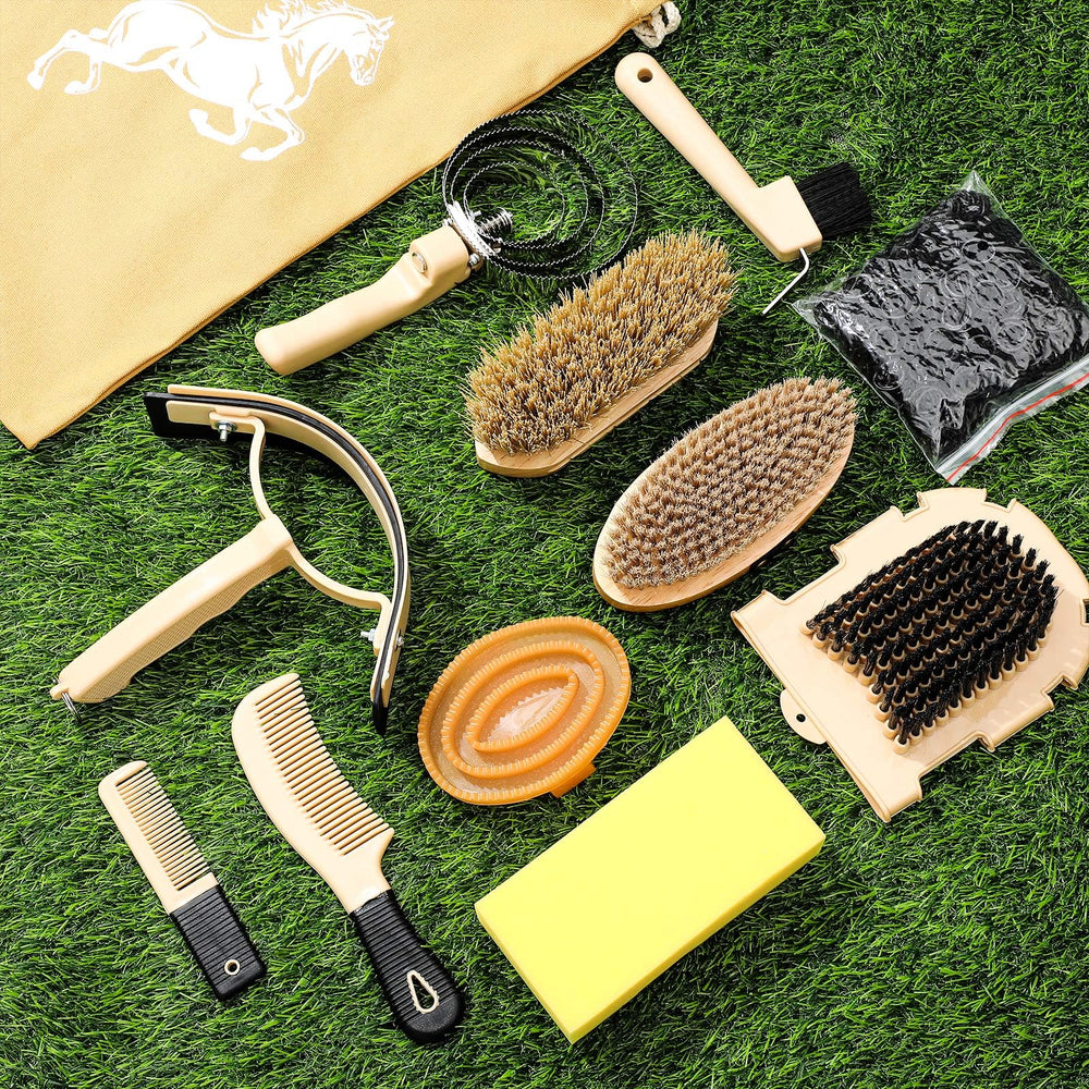 Abbylike hoof pick with brush cleans hooves and supports hoof care