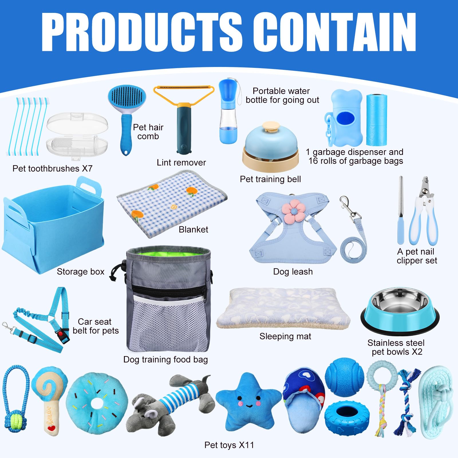 Abbylike blue pet pad and blanket image conveys comfort and hygiene