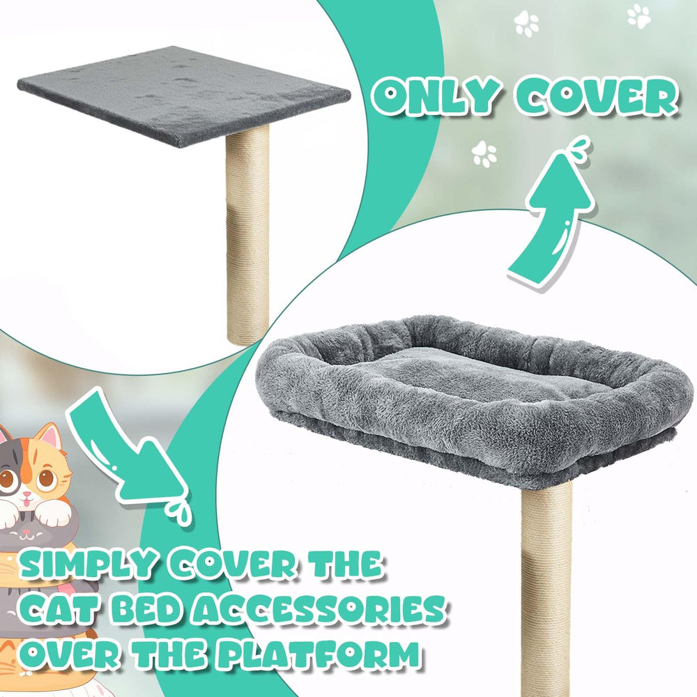 Abbylike PP cotton-filled cat bed cushions offer plush, cozy nap space.