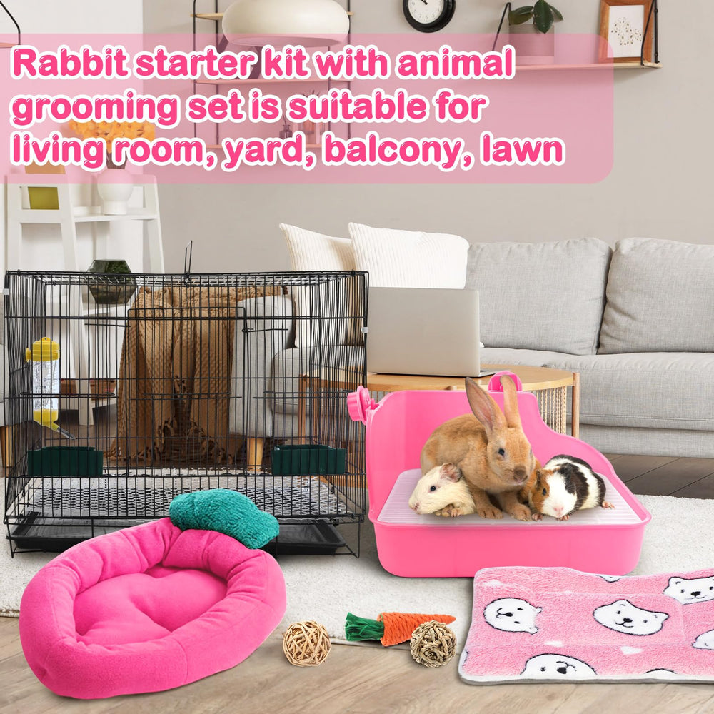 Abbylike soft blanket image offers warm comfort for rabbits during naps.
