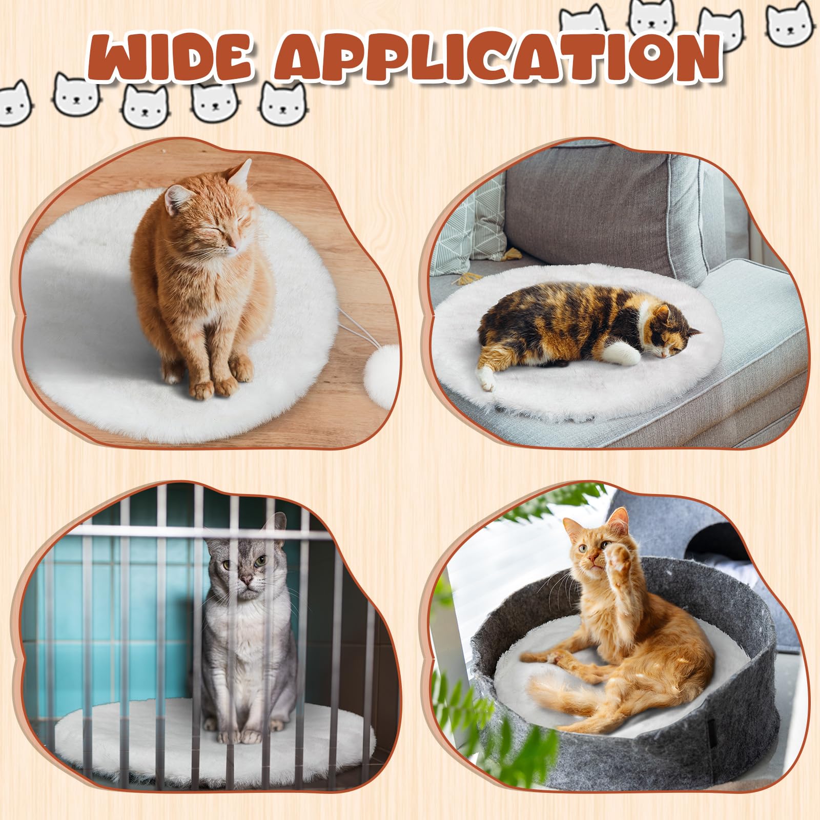 Abbylike round bed anti-slip bottom keeps cushion secure on smooth surfaces.