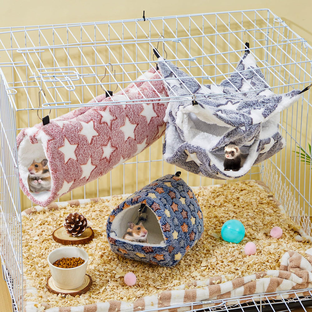 Abbylike small pet hammock clip setup highlights easy cage attachment and cleaning