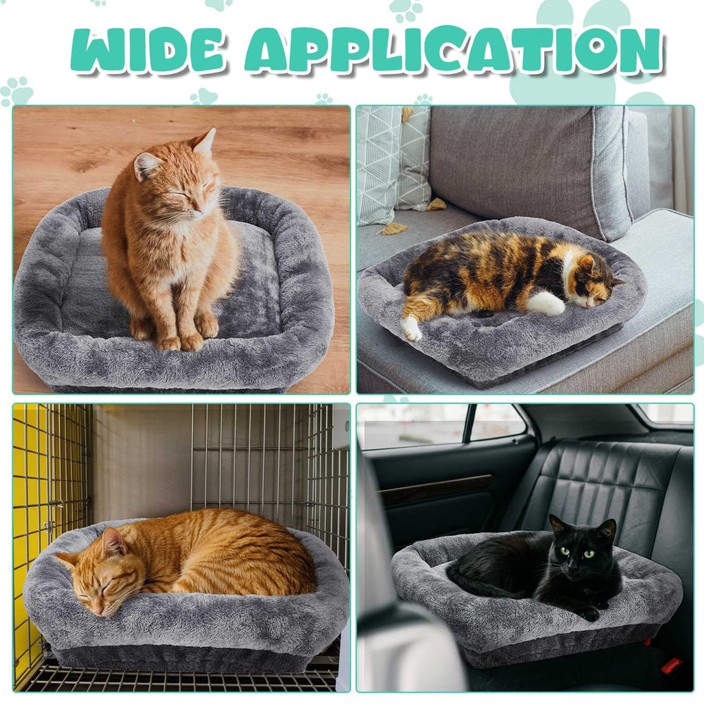 Abbylike soft fluffy cat bed pad adds warmth and comfort for cats.