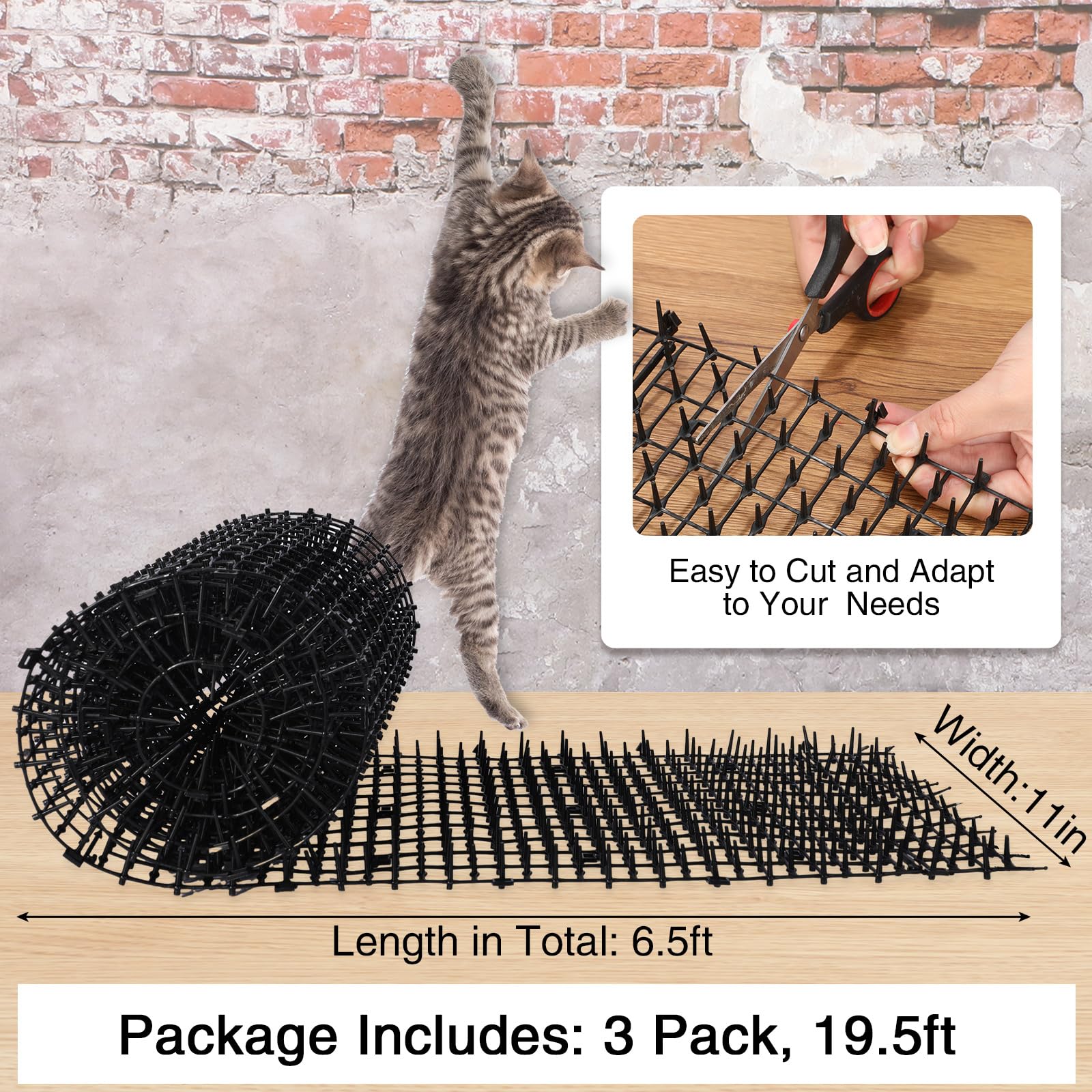 Abbylike three-pack cat deterrent mats provide ample coverage for furniture, countertops, and gardens.