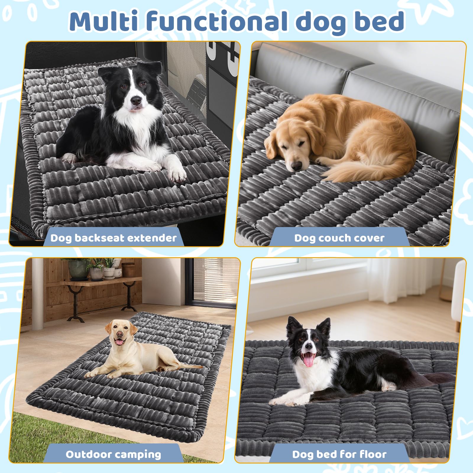 Abdtech backseat dog bed mat fits most vehicles for convenient on-the-go pet comfort.