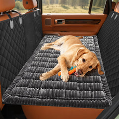 Abdtech backseat dog bed mat with non-slip bottom keeps pets secure during car trips.