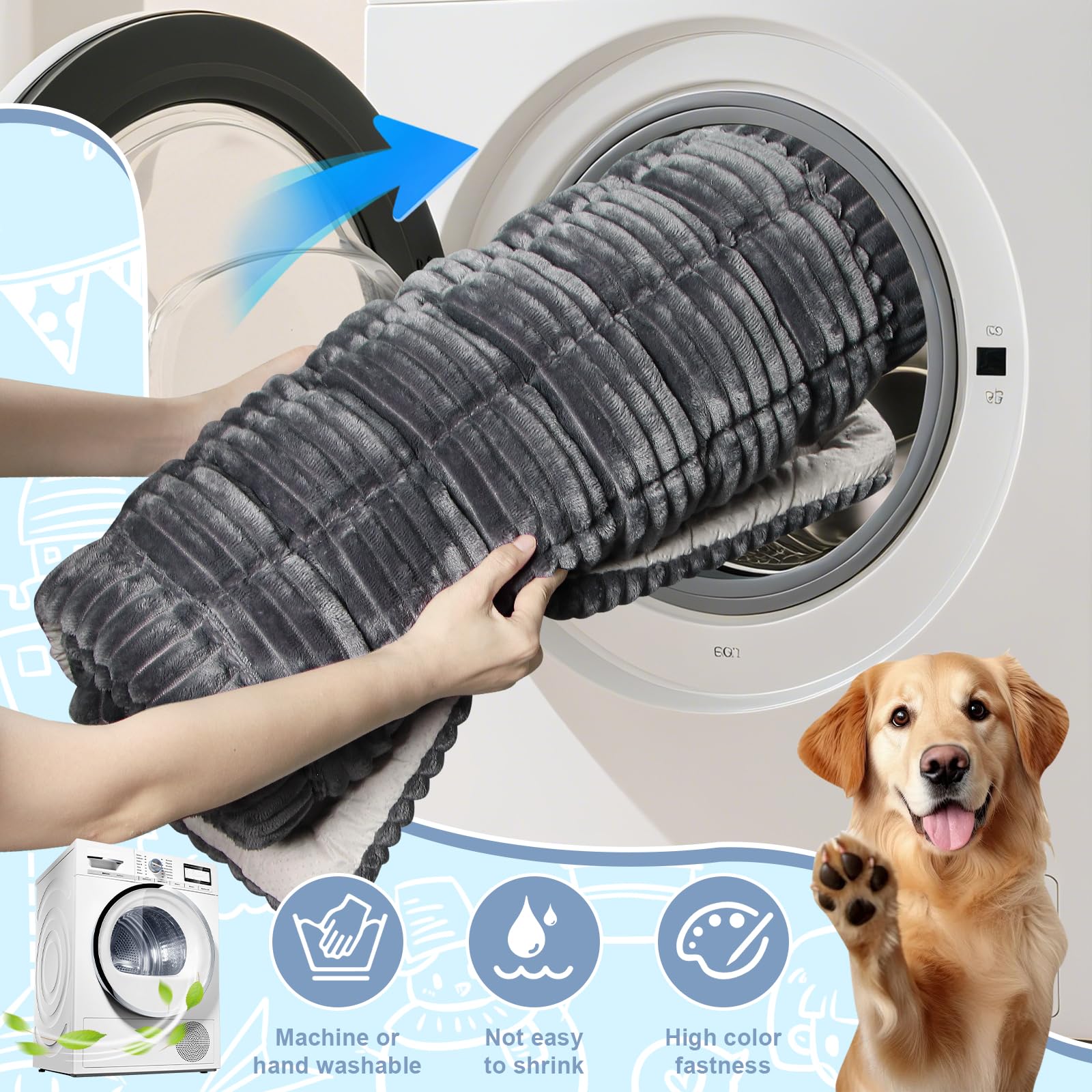 Abdtech backseat dog bed mat soft flannel texture delivers cozy comfort on long rides.