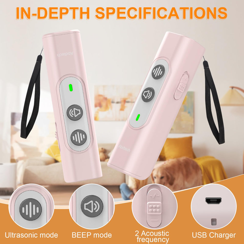 Abdtech ultrasonic bark deterrent for dogs promotes humane behavior training.